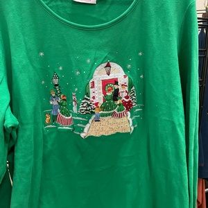 Quacker Factory Christmas caroling top 2x